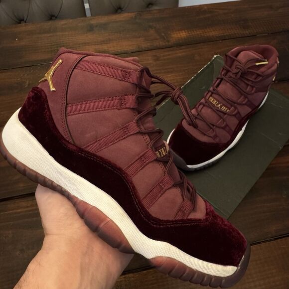 Air Jordan 11 Retro GG Heiress Velvet Maroon Shoes - Picture 3 of 11